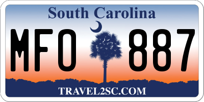 SC license plate MFO887