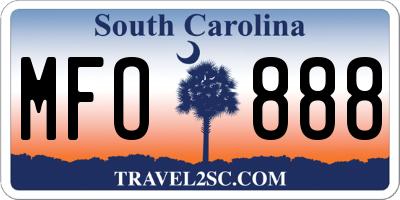 SC license plate MFO888