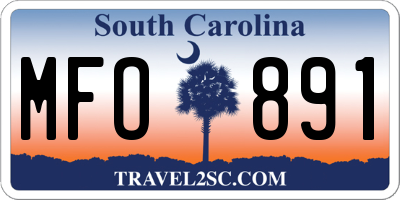 SC license plate MFO891
