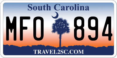 SC license plate MFO894