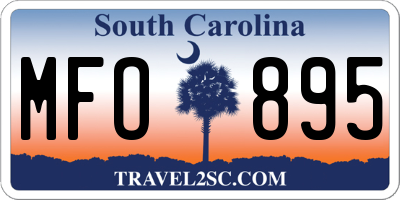 SC license plate MFO895