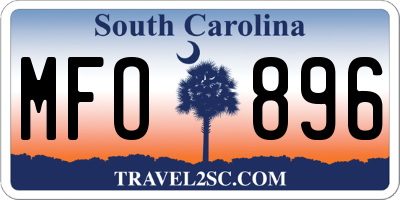 SC license plate MFO896