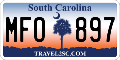 SC license plate MFO897