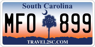 SC license plate MFO899