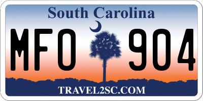 SC license plate MFO904