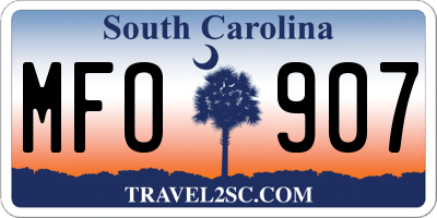 SC license plate MFO907