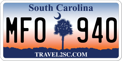 SC license plate MFO940