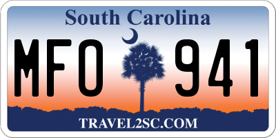 SC license plate MFO941