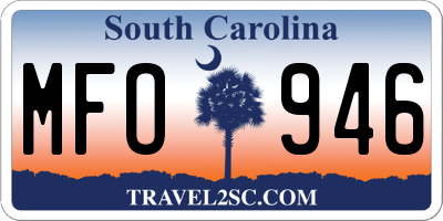 SC license plate MFO946