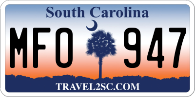 SC license plate MFO947