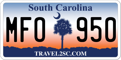 SC license plate MFO950