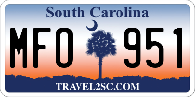 SC license plate MFO951