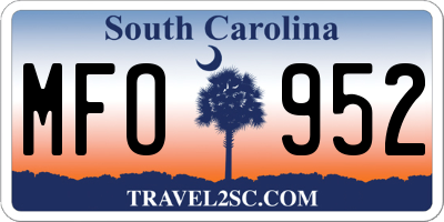 SC license plate MFO952