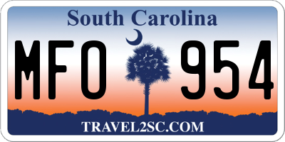 SC license plate MFO954