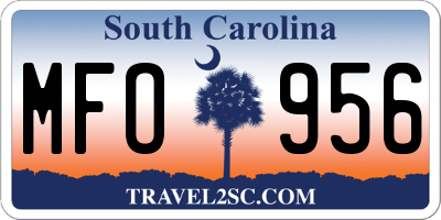 SC license plate MFO956