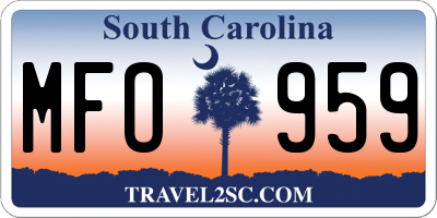 SC license plate MFO959