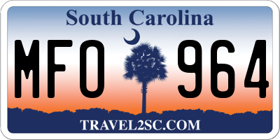 SC license plate MFO964