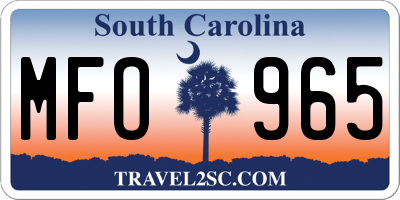 SC license plate MFO965