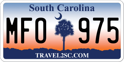 SC license plate MFO975