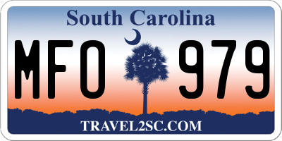 SC license plate MFO979