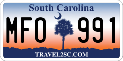 SC license plate MFO991