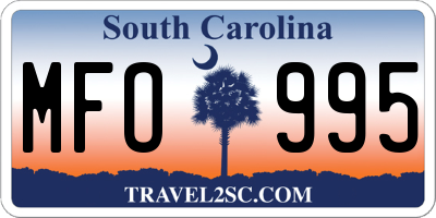 SC license plate MFO995