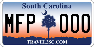 SC license plate MFP000