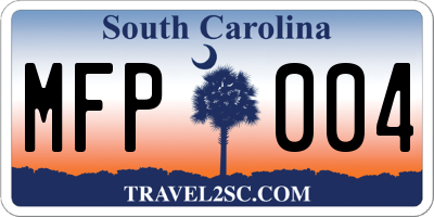 SC license plate MFP004