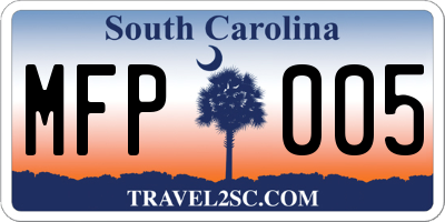 SC license plate MFP005