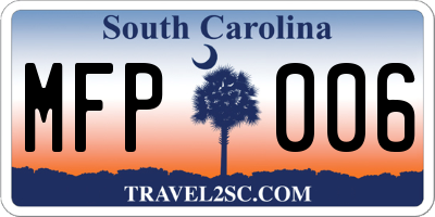 SC license plate MFP006