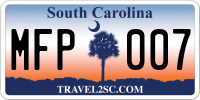 SC license plate MFP007