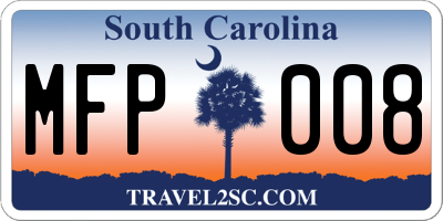 SC license plate MFP008