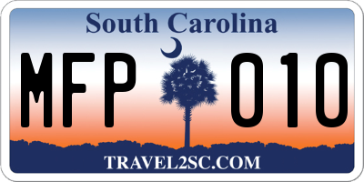 SC license plate MFP010