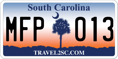 SC license plate MFP013