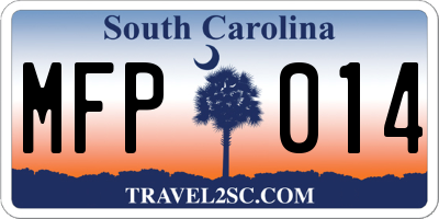 SC license plate MFP014