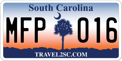 SC license plate MFP016