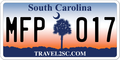 SC license plate MFP017