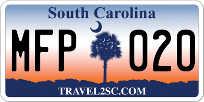 SC license plate MFP020