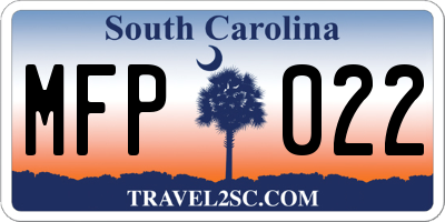 SC license plate MFP022