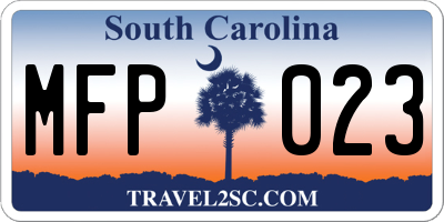 SC license plate MFP023