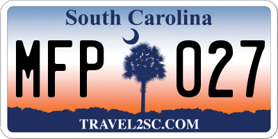 SC license plate MFP027