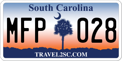 SC license plate MFP028