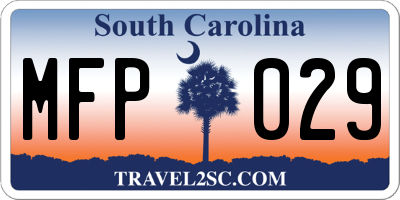 SC license plate MFP029