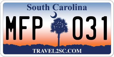 SC license plate MFP031
