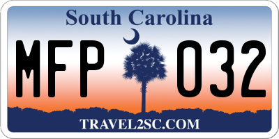 SC license plate MFP032