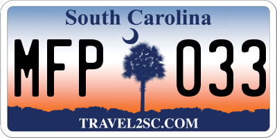 SC license plate MFP033