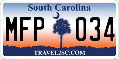 SC license plate MFP034