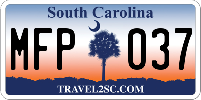 SC license plate MFP037