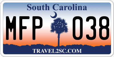 SC license plate MFP038
