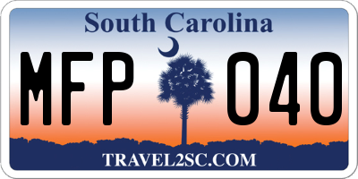 SC license plate MFP040